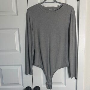 Elodie Gray Long Sleeve Bodysuit